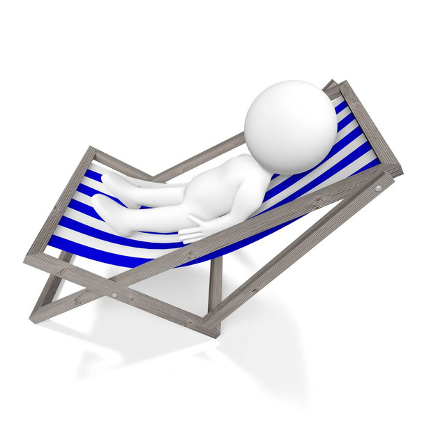 3D-strandstoel, zonnebaden concept - Foto, afbeelding