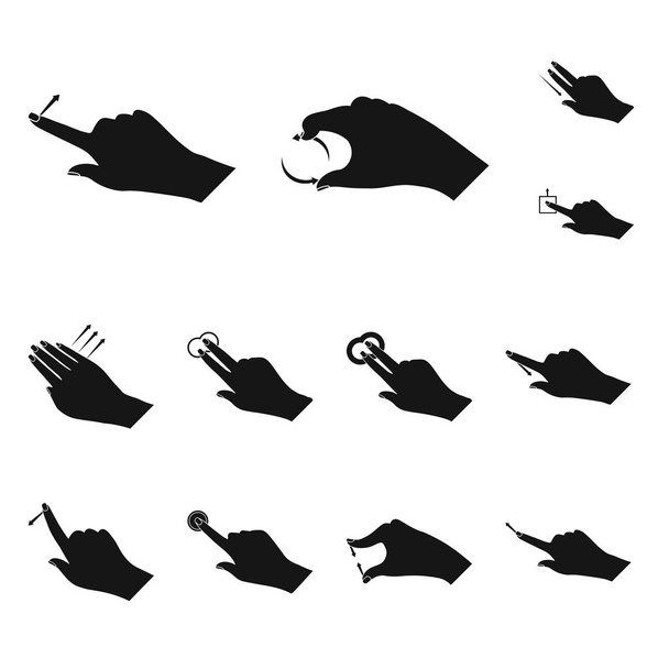 Vector illustration of touchscreen and hand logo. Set of touchscreen and touch vector icon for stock. - Vektor, obrázek