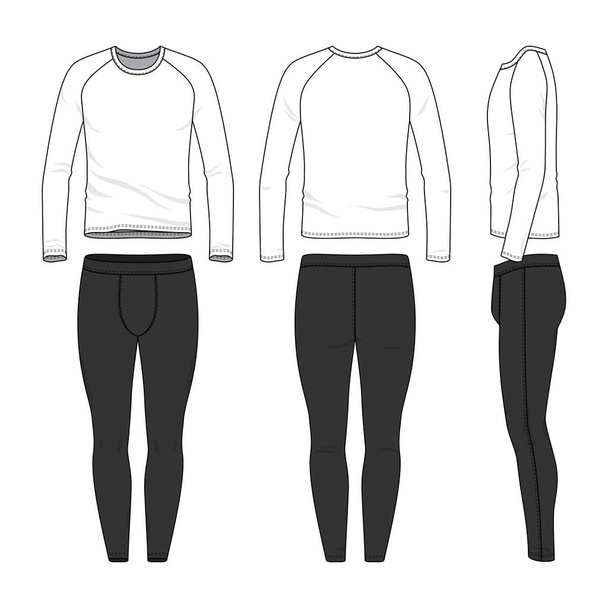 Premium Vector  Unisex winter thermal underwear. blank templates of long  sleeve t-shirt and leggings. isolated sweatshirt and pants.