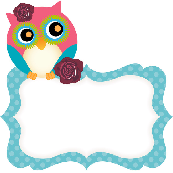 Cute owl tag - Vetor, Imagem