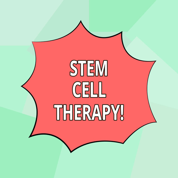 Conceptual hand writing showing Stem Cell Therapy. Business photo showcasing use them to treat or prevent disease or hard condition Explosion Blast Scream Speech Bubble for Promotion Ads. - Photo, Image
