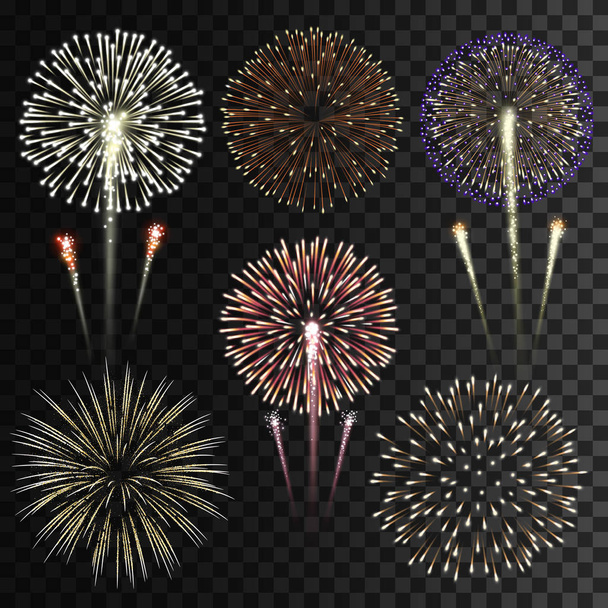 Set di fuochi d'artificio vettoriali isolati
 - Vettoriali, immagini