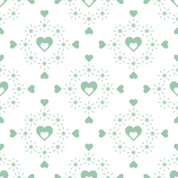 Cute seamless pattern with hearts. Happy Valentine's Day. Romantic background. Design for party card, paper, wrapping, fabric. - Wektor, obraz