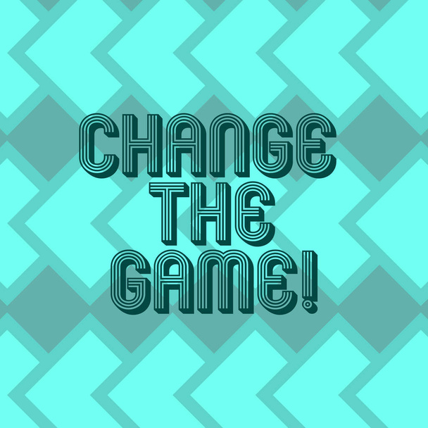 Kirjoitan muistiinpanoja Change the Gamesta. Business valokuva esittelee Tee liike tehdä jotain erilaista uusia strategioita Geometrinen tyhjä väri neliöt päällekkäisiä Saumaton Toista kuvio
. - Valokuva, kuva
