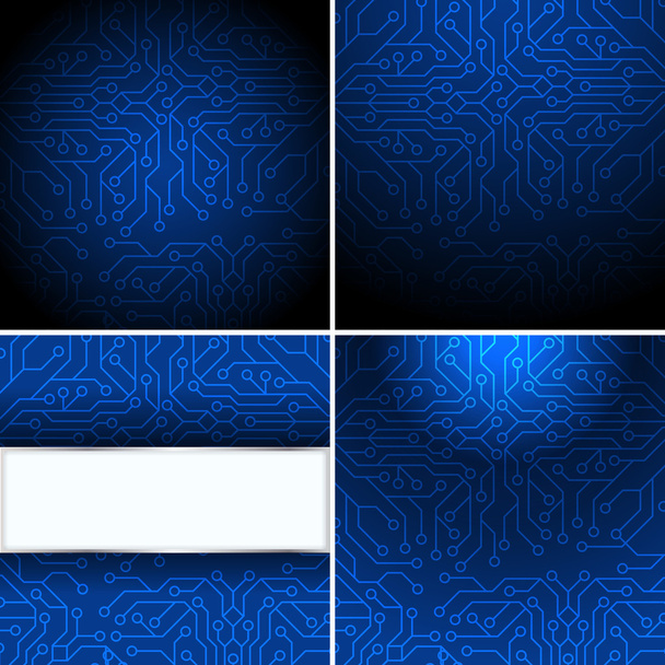 Blue microchip background, vector illustration  - Vector, Image