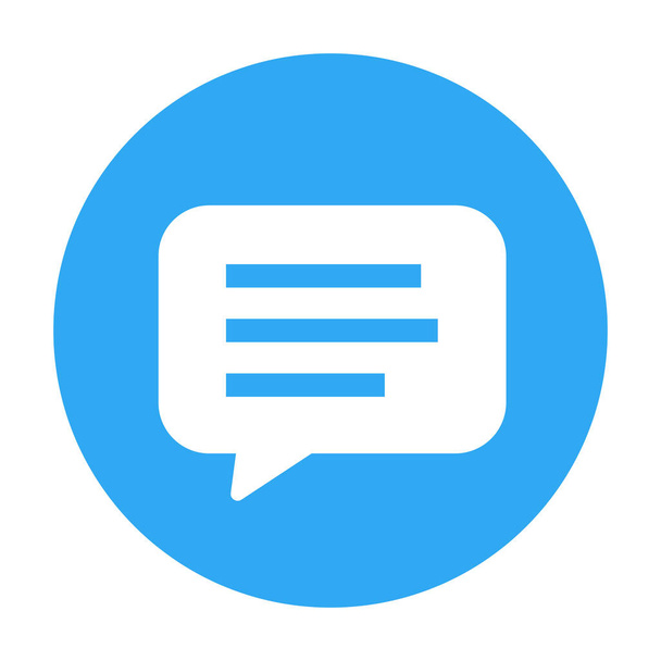 Vektor des Chat-Symbols in blauer Kreislinie, flache Icon-Kreisform isoliert auf weißem Hintergrund. das grafische Element für Design - Vektor ikonisches Design - Vektor, Bild