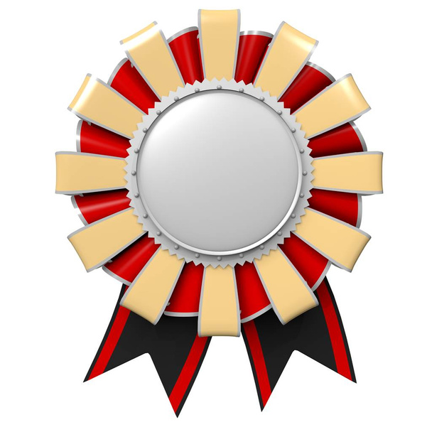3D badge/ emblem illustration, white background - Фото, изображение