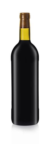 bottle of red wine on white isolated background - Фото, зображення