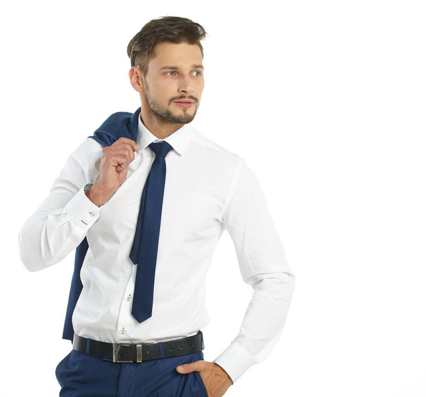 business, people and office concept - businessman in suit - Fotografie, Obrázek