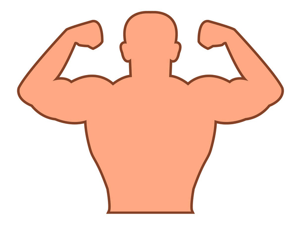 Bodybulider Muskelkontur, Vektor-Symbol auf weißem Hintergrund - Vektor, Bild
