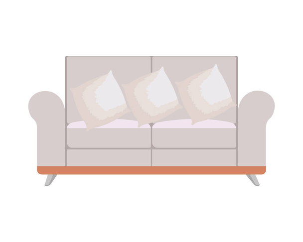 salon sofa z poduszkami wektor ilustracja projektu - Wektor, obraz