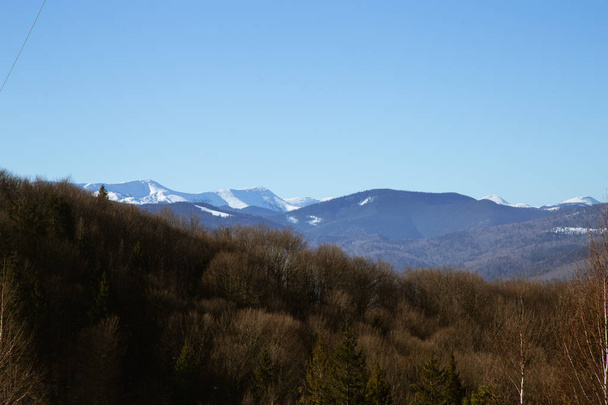 scenic view of mountains at winter season, Yaremche - Photo, Image