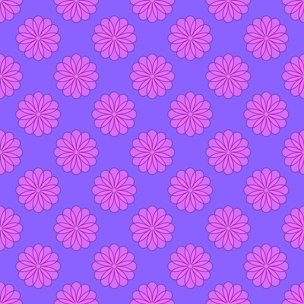 Patrón sin costura floral en el fondo violeta
 - Foto, Imagen