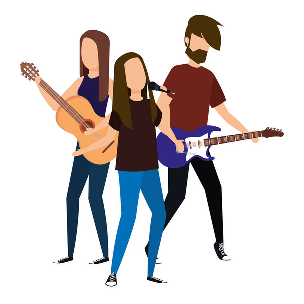 zenei együttes avatar karakter vektoros illusztráció design - Vektor, kép