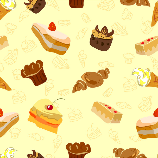 Background of Cake and other sweets - Vector, Image