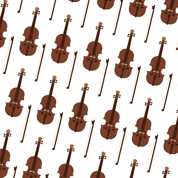 classic cello instruments pattern vector illustration design - Vector, Image