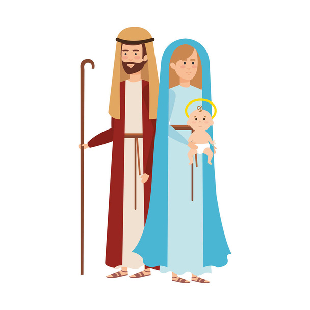 Szent család jászol karakterek vektoros illusztráció design - Vektor, kép