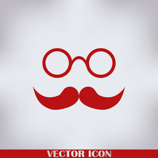 Mustache and Glasses vector icon. - Vector, Image