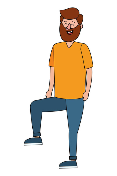 hombre cuerpo derecho pierna levantada vector de dibujos animados ilustración diseño gráfico
 - Vector, imagen