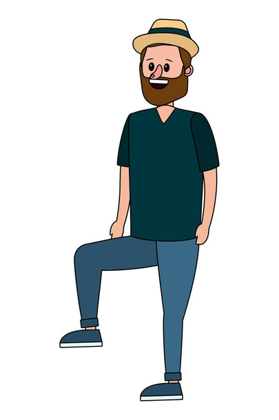 hombre cuerpo derecho pierna levantada vector de dibujos animados ilustración diseño gráfico
 - Vector, imagen
