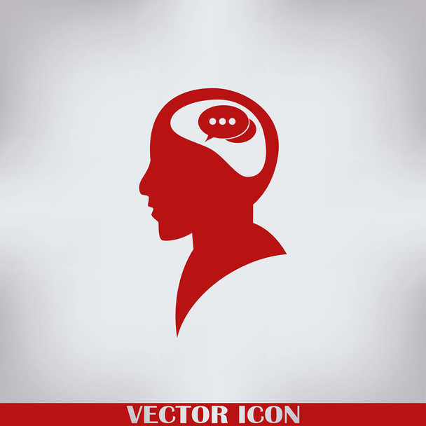menselijk hoofd met tekstballon, pictogram. Vector Eps 10 - Vector, afbeelding
