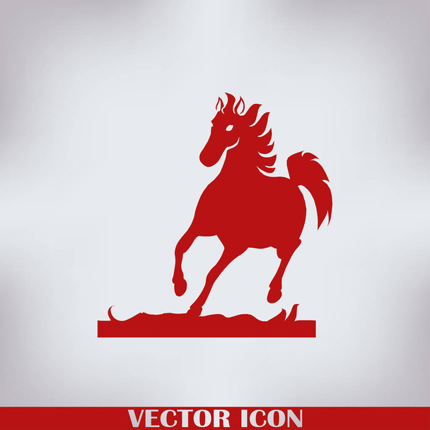 Running horse silhouette. Vector illustration. - Vector, Image