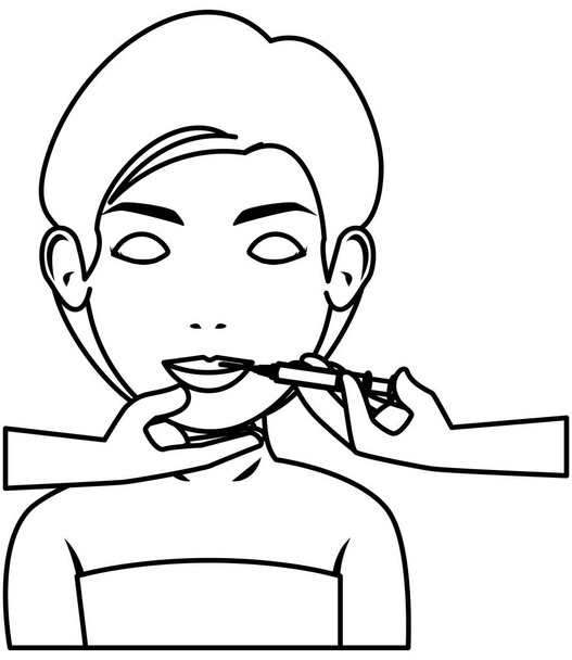 woman in towel injecting botox vector illustration design - Vector, Image