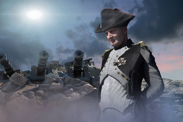 Napoleon Bonaparte, dowódca wojskowy i mąż stanu XVIII wieku renderowania 3d - Zdjęcie, obraz