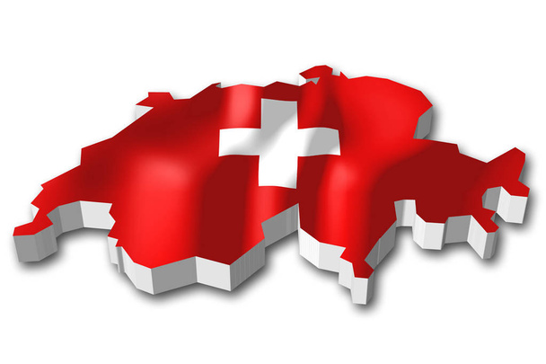 3D-lippu ja maan rajan muoto - Sveitsi
 - Valokuva, kuva