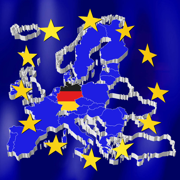 Mapa da União Europeia - Alemanha
 - Foto, Imagem