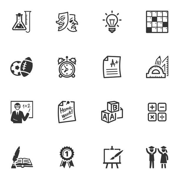 Iconos escolares y educativos - Set 4
 - Vector, imagen