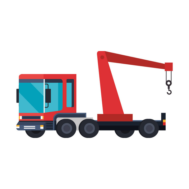 teherautó daru logisztikai szolgáltatás vektoros illusztráció design - Vektor, kép