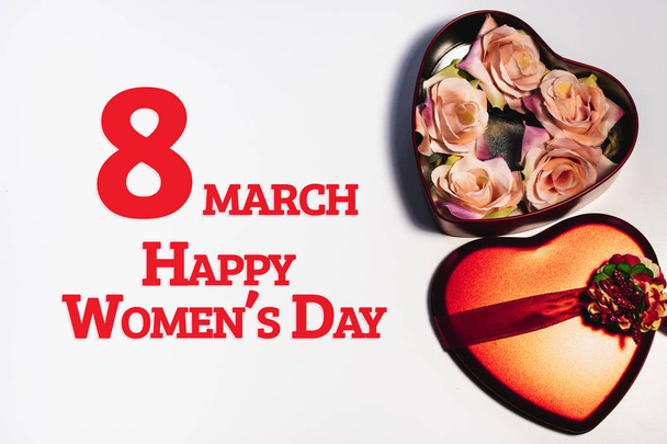 Internationale Vrouwendag, hart vorm. 8 maart - Foto, afbeelding