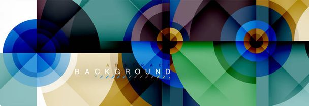 minimale geometrische Kreise und Dreiecke abstrakter Hintergrund, techno modernes Design, Plakatvorlage - Vektor, Bild