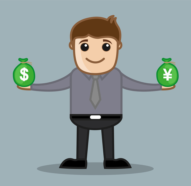 Forex - Office and Business Cartoon Character Vector Illustration Concept - Vector, Image