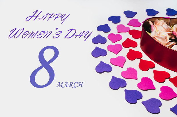 Παγκόσμια ημέρα της γυναίκας, σχήμα καρδιάς. 8 Μαρτίου - Φωτογραφία, εικόνα