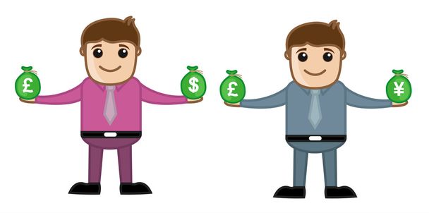 Finanza e profitto - Concetto di illustrazione vettoriale del personaggio dei cartoni animati per ufficio e business
 - Vettoriali, immagini