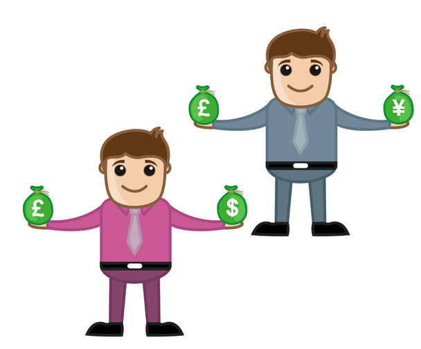 Money - Office and Business Cartoon Character Vector Illustration Concept - Vektor, kép