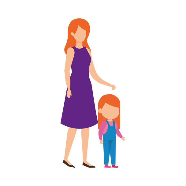 madre con figlia personaggi vettoriale illustrazione design
 - Vettoriali, immagini
