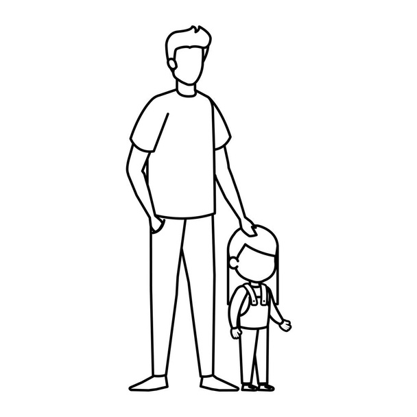 father with daughter characters vector illustration design - Vector, Image