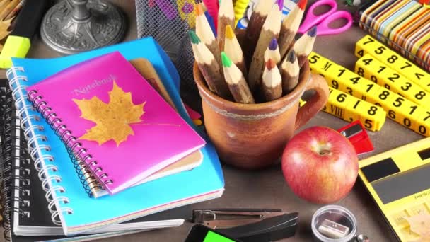 Back to school. School supplies for classes and lessons. - Footage, Video