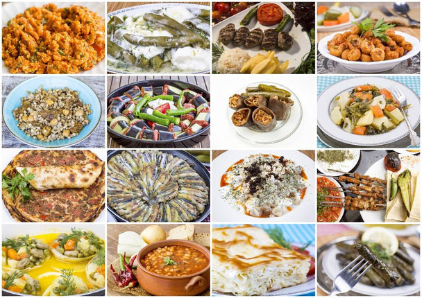 Tradiční turecké chutné potraviny koláž. Jídlo koncept Foto.  - Fotografie, Obrázek