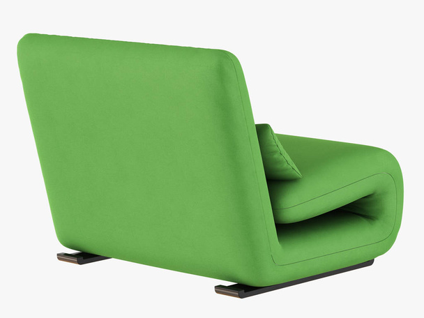 Suave tela silla verde 3d representación sobre un fondo blanco
 - Foto, Imagen