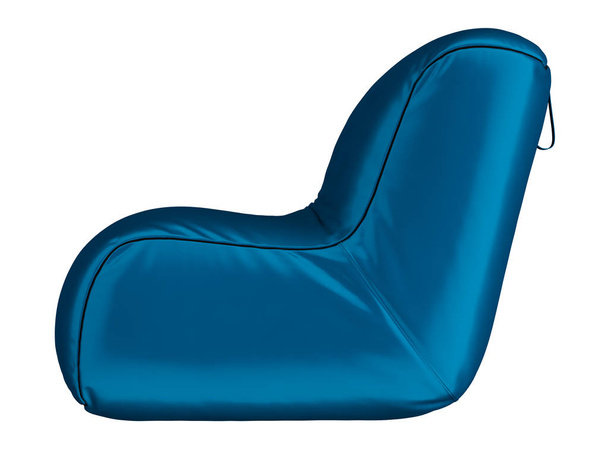 Soft blue chair made of silk 3d rendering - Foto, Imagem