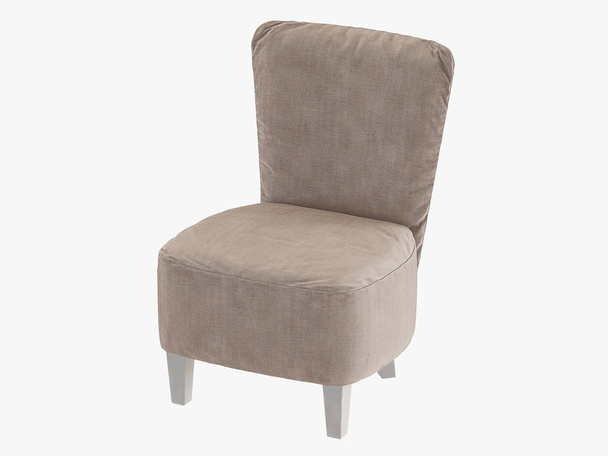 Yumuşak sandalye beyaz bacaklarını 3d render ile - Fotoğraf, Görsel