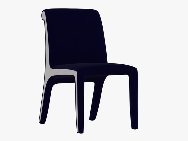 Μπλε καρέκλα ύφασμα 3d rendering σε λευκό φόντο - Φωτογραφία, εικόνα