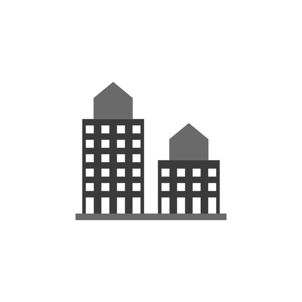 Vektor-Symbol bauen. Gebäude Illustration schwarz ein weißes Vektor-Symbol isoliert auf weißem Hintergrund - Vektor. Gebäude-Ikone. - Vektor, Bild