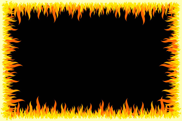 Tűz keret - fekete háttér - Fotó, kép