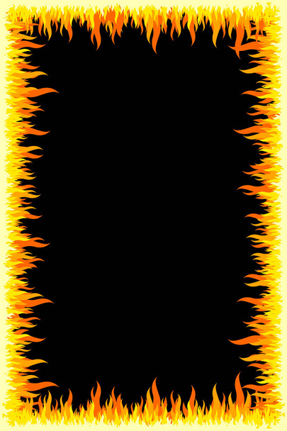 Požární rám - černé pozadí - Fotografie, Obrázek