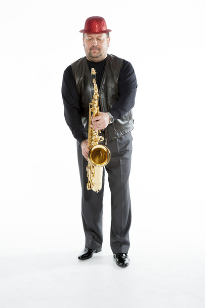 saxofonista s štětina - Fotografie, Obrázek